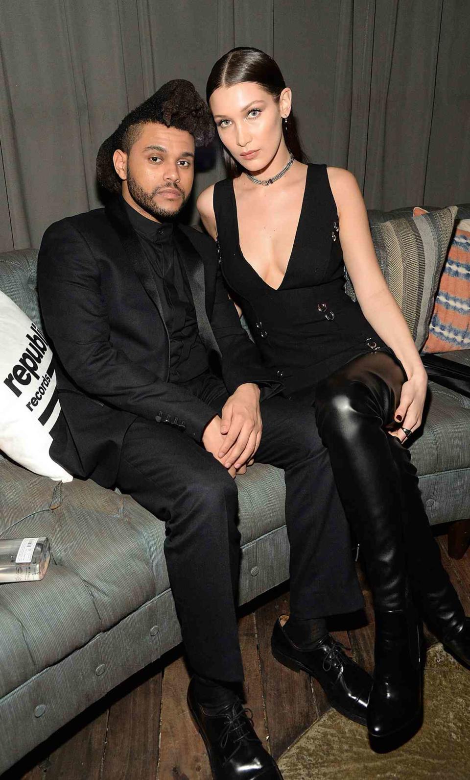 Bella Hadid and The Weeknd attend the Republic Records Grammy celebration at Hyde on Sunset on February 15, 2016 in Los Angeles, CaliforniaBella Hadid and The Weeknd attend the Republic Records Grammy celebration at Hyde on Sunset on February 15, 2016 in Los Angeles, California