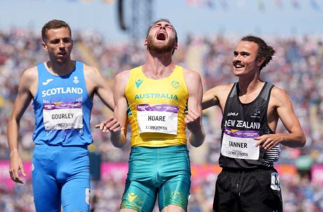 Oliver Hoare celebrates his gold