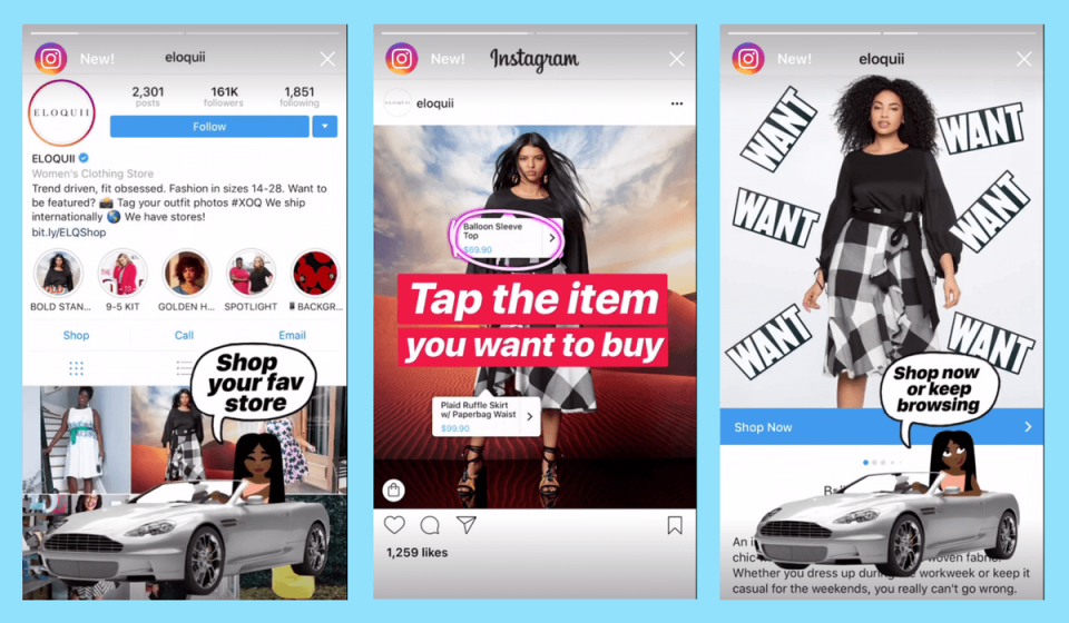 Shoppable posts on Instagram.