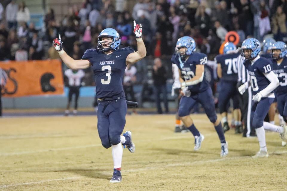 East Duplin's Avery Gaby celebrates Friday's win.