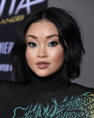 <p> If you look closely, you can see Lana Condor snuck in purple clip-ins on her bob, which works so well with this fun style if you want to experiment with temporary color. She went for soft waves to add a bit of shape and structure to this blunt cut. That, shine, though, is&#xA0;<em>everything</em>. </p>