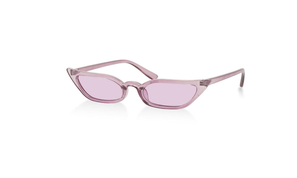 <p>Skinny cat-eye sunglasses, $4,<a rel="nofollow noopener" href="https://www.rainbowshops.com/p/skinny-cat-eye-sunglasses-3133073212229.html" target="_blank" data-ylk="slk:rainbowshops.com;elm:context_link;itc:0;sec:content-canvas" class="link "> rainbowshops.com</a> </p>