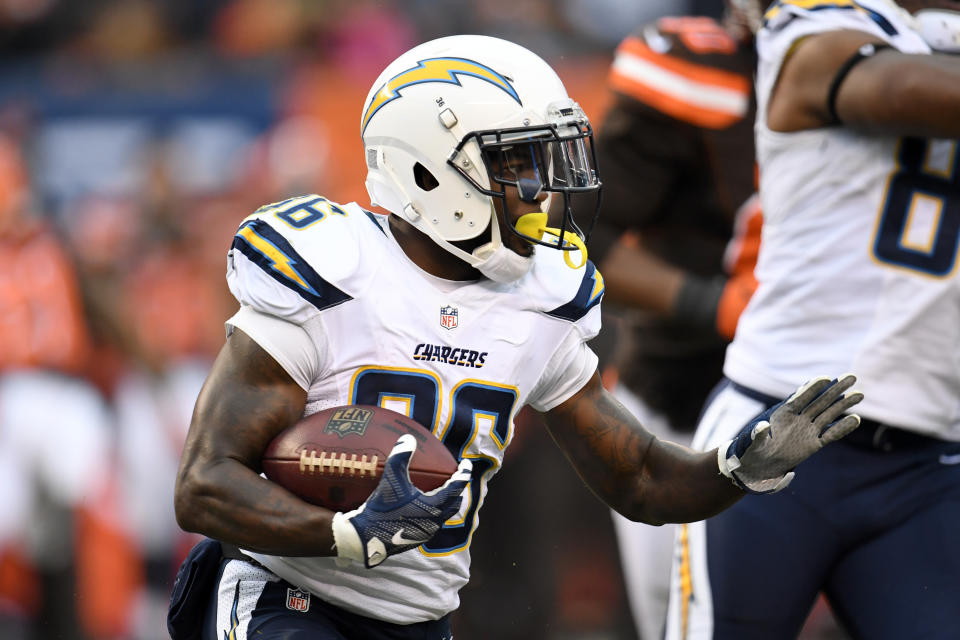 Ronnie Hillman Jr. playing for San Diego Chargers