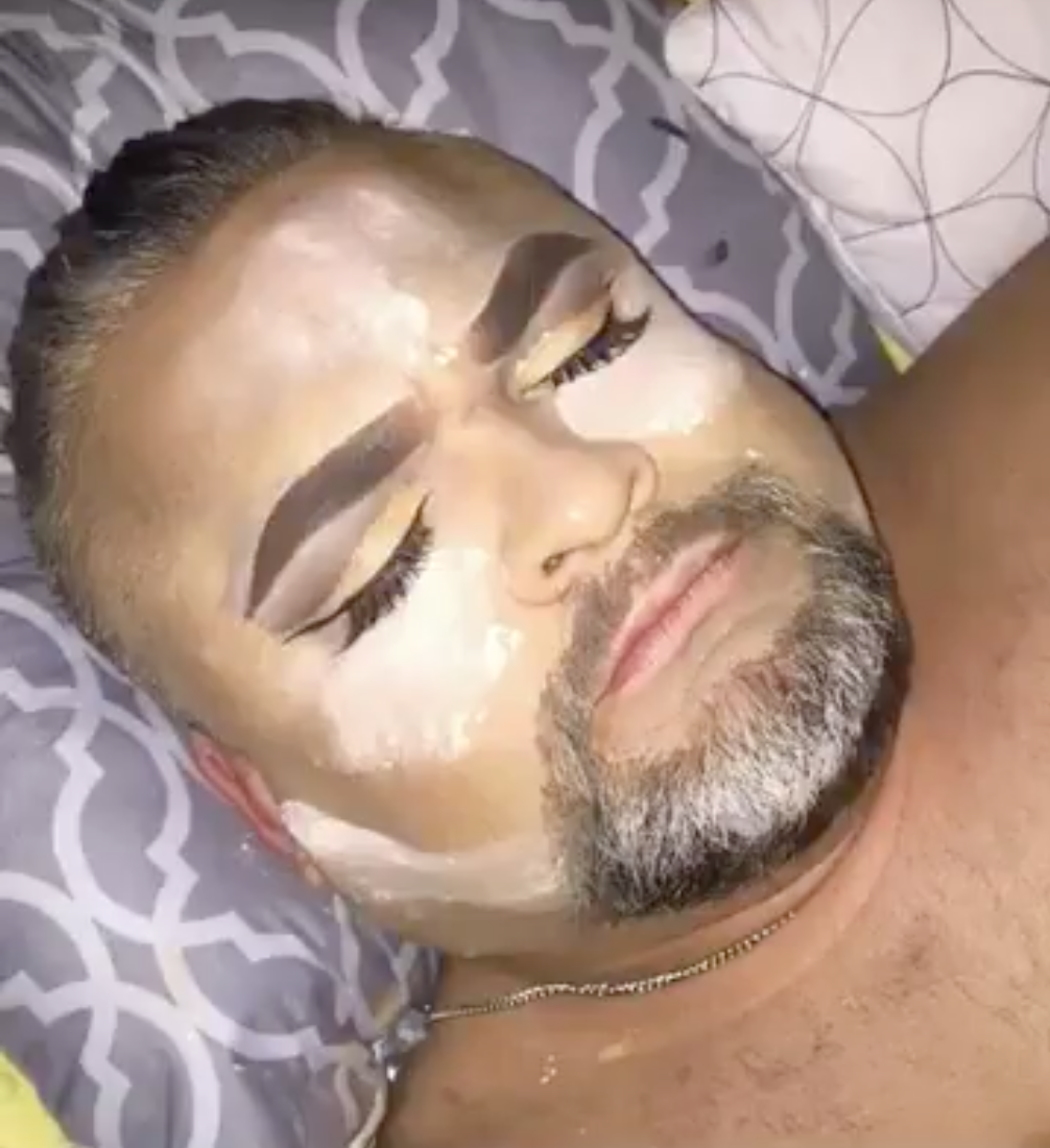 This girl gave her dad a seriously thorough makeover while he was sleeping