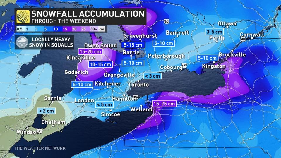 Ontario snow totals