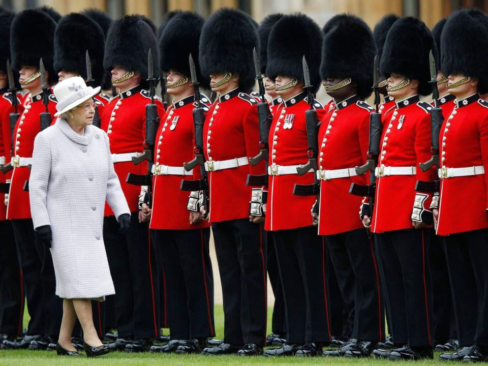 The Trooping of the Colour is an annual celebration marking the Queen's birthday, 2012 (Getty)