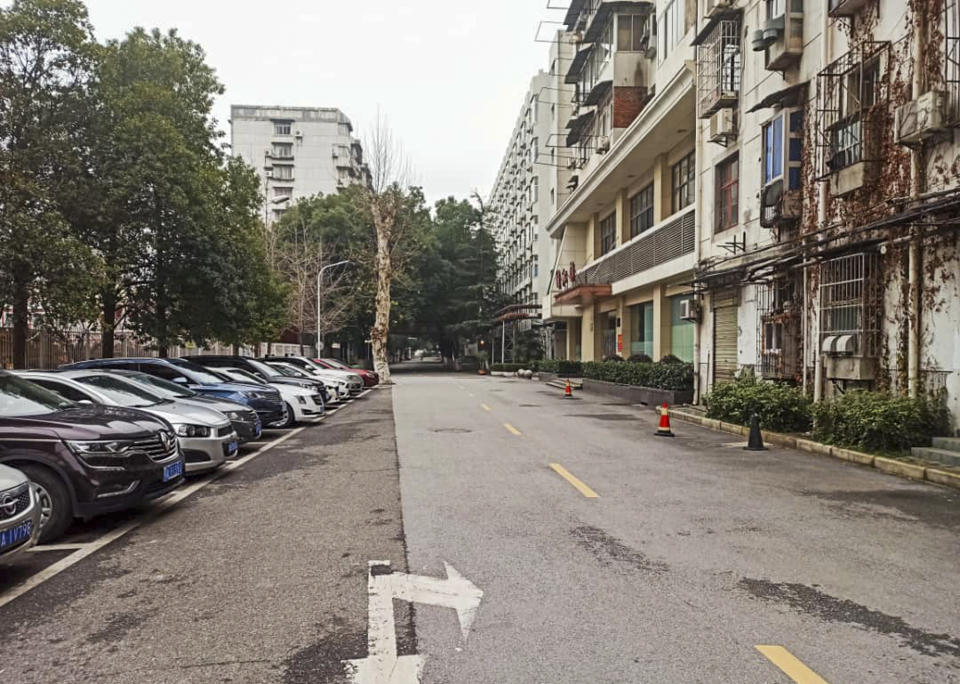 This Jan. 27, 2020, photo provided by Dr. Khamis Hassan Bakari of Tanzania, shows an empty street in Wuhan, China. Bakari is among more than 4,000 African students in the Chinese city of 11 million people, and has been sending updates on social media about the outbreak of a new virus to the more than 400 other Tanzanian students in Wuhan, as China’s astonishing lockdown of more than 30 million people continues. (Khamis Hassan Bakari via AP)