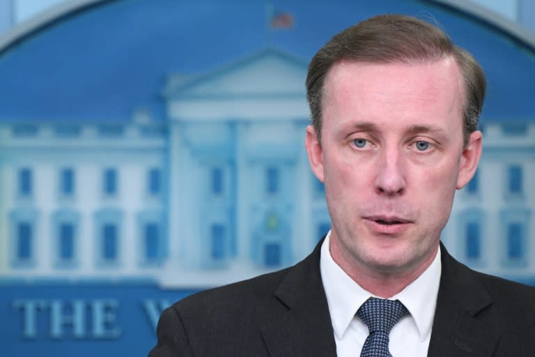 US National Security Advisor Jake Sullivan speaks during the daily briefing in the Brady Briefing Room of the White House in Washington, DC, on May 13, 2024. (Mandel NGAN)