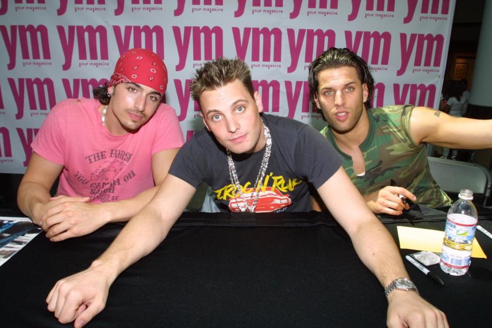 LFO: Brad Fischetti, Rich Cronin and Devin Lima in 2001 (Jason Kirk/Getty)