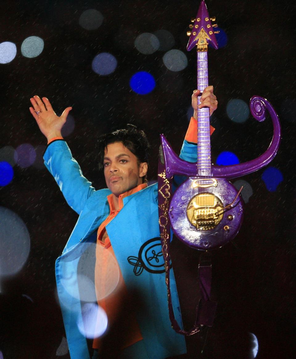 Prince performs during the 'Pepsi Halftime Show' at Super Bowl XLI