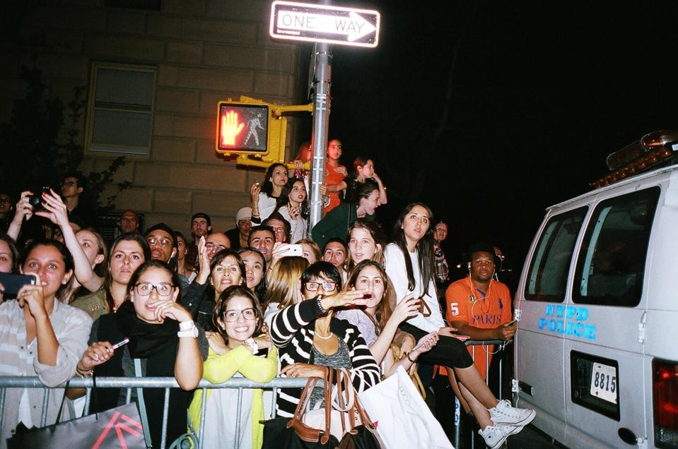 Crowds line up outside the Met to catch a glimpse of celebrities on their way to the Met gala.