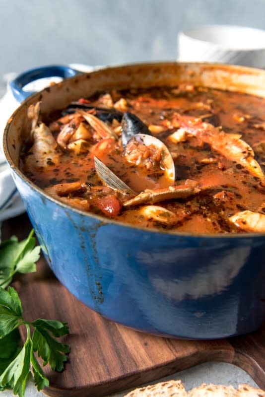 <p>House of Nash Eats</p><p>Considered by many to be the signature dish of San Francisco, Cioppino is a wonderful seafood stew that is perfect for entertaining and holidays. Serve this with crusty sourdough bread to sop up all the delicious broth.</p><p><strong>Get the recipe: </strong><a href="https://houseofnasheats.com/san-francisco-cioppino/" rel="nofollow noopener" target="_blank" data-ylk="slk:San Francisco Cioppino;elm:context_link;itc:0;sec:content-canvas" class="link "><strong>San Francisco Cioppino</strong></a></p>