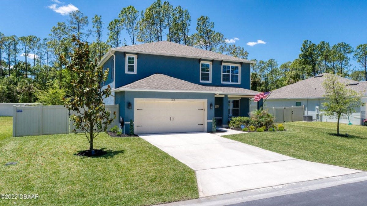 Built in 2020, this five-bedroom, three-and-a-half-bath home in Ormond Beach's Pinelands subdivision boasts nearly 2,900 square feet of interior space.