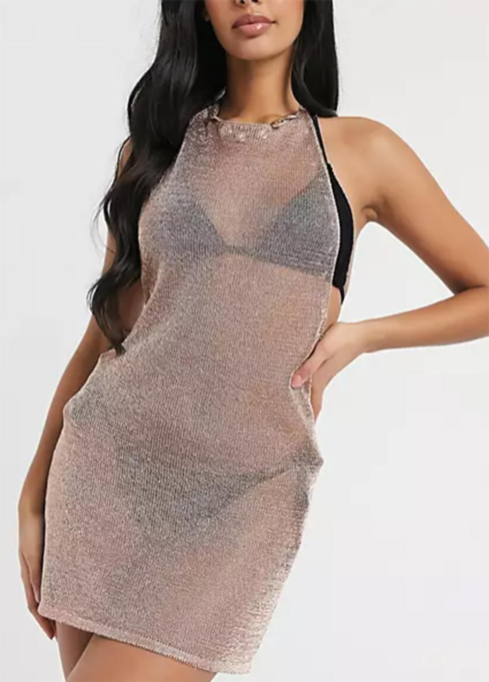 South Beach Sheer Knitted Halter Mini Dress, $50 (on sale) from ASOS