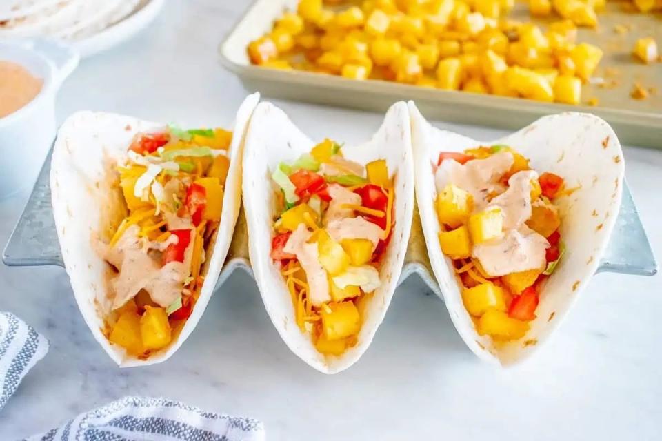 spicy potato soft tacos