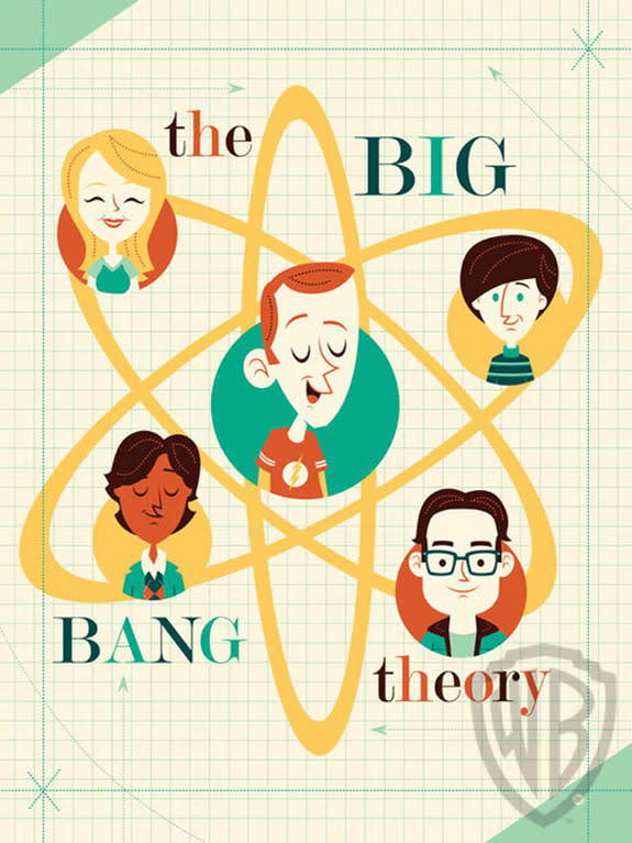 This artwork pays tribute to "The Big Bang Theory" TV show. The Big Bang Theory, Dave Perillo, giclée, 24"H x 18"W.