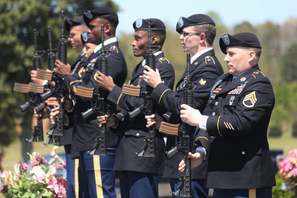 Army Staff Sgt. Grady Haskell Canup was buried Sunday at Forest Lawn Cemetery in Anderson, decades after he died in combat during WWII.