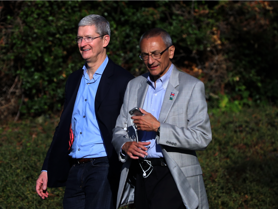 Tim Cook and John Podesta