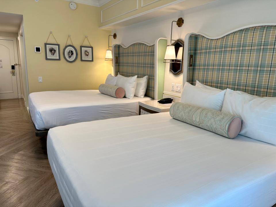 Hotel room with two beds at Disney's BoardWalk Inn.