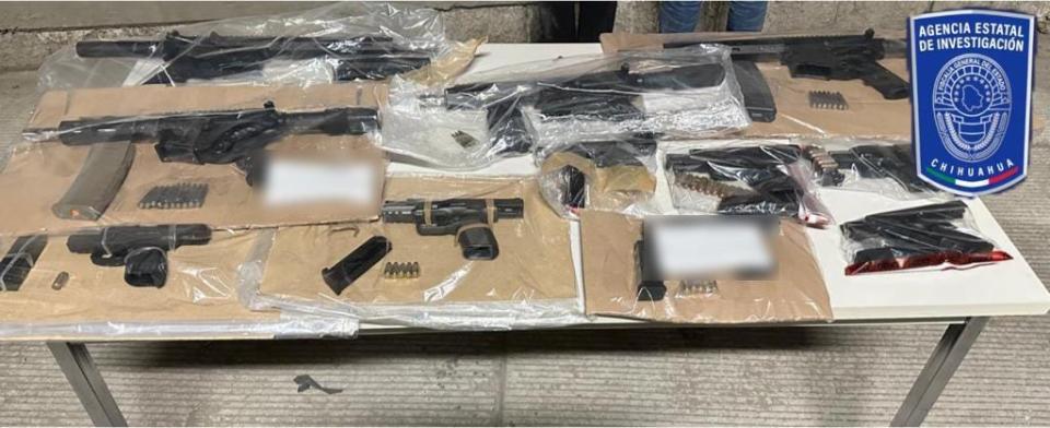 The Chihuahua State Investigations Agency arrested 11 suspected gunmen and seized four rifles and seven handguns when agents raided a funeral of a reputed member of La Empresa crime organization on Tuesday, Nov. 7, in Juárez, Mexico.