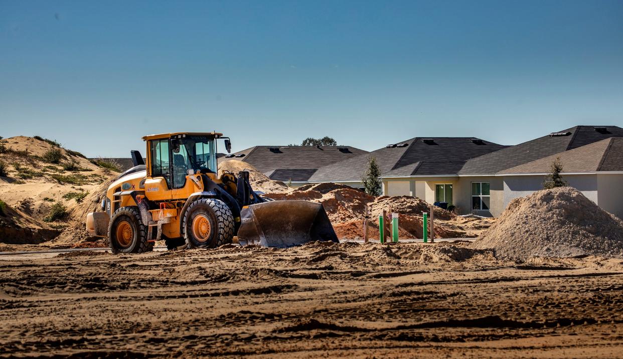 New homes being built off Marion Creek Road in Haines City in December 2022. Polk County had more people move here in 2023, percentagewise, than any other county in the U.S., according to the Census Bureau.