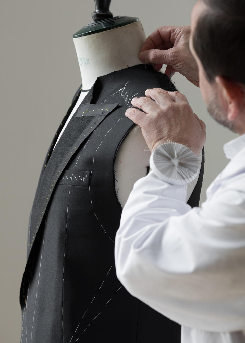 The savoir-faire of Dior's bespoke three-piece suit. (PHOTO: Sophie Carre & Laora Queyras/Dior)