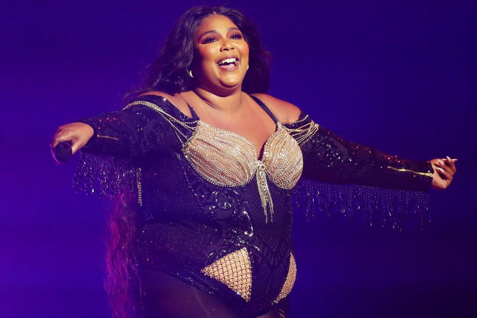 "I love creating shapes with my body, and I love normalizing the dimples in my butt or the lumps in my thighs or my back fat or my stretch marks. I love normalizing my black-ass elbows. I think it's beautiful." <a href="https://www.essence.com/feature/lizzo-talks-cuz-i-love-you-album-body-positivity/" rel="nofollow noopener" target="_blank" data-ylk="slk:— Essence;elm:context_link;itc:0;sec:content-canvas" class="link ">— <em>Essence</em></a>