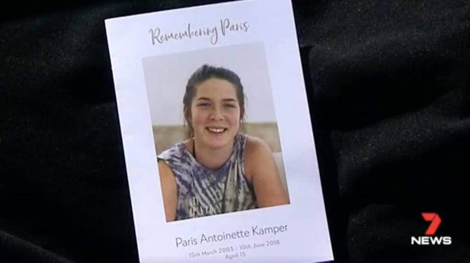 Paris Kamper’s mother Sandy said she hoped her daughter’s death would serve as a warning to others. Source: 7 News