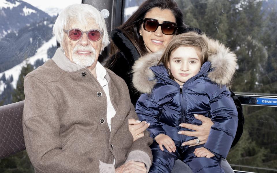 Ecclestone with his wife Fabiana, and their two-year-old son Ace – 'When I die, I've told my wife to put me in a nice cardboard box' - Ruben Hollinger