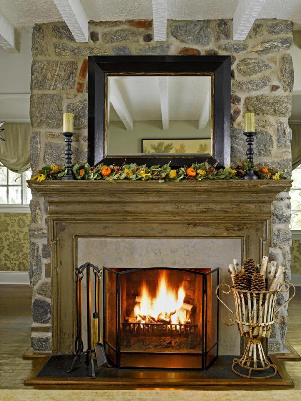 Bringing the Outdoors In Fall Mantel Decor