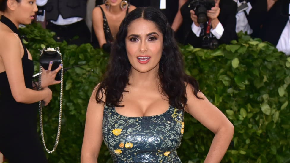 Salma Hayek, 52, has shared a new set of beachside snaps with Instagram followers. Photo: Getty Images 