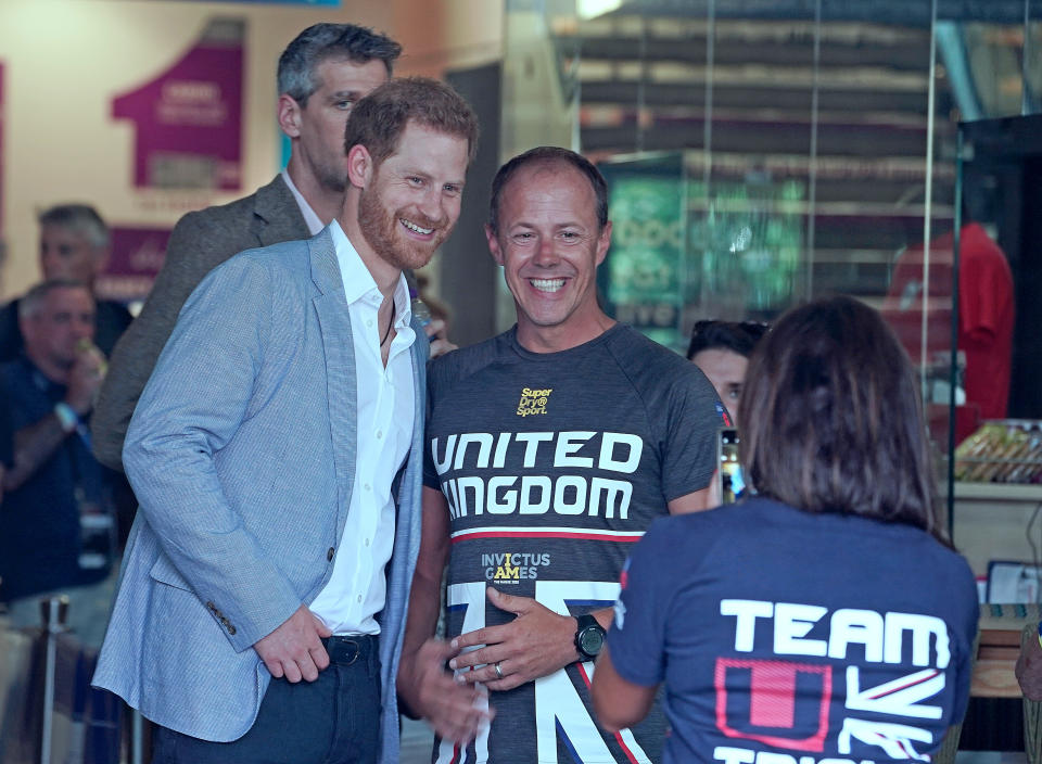 The Duke of Sussex leaves the English Institute of Sport Sheffield, Sheffield, where met competitors during the Invictus UK Trials.