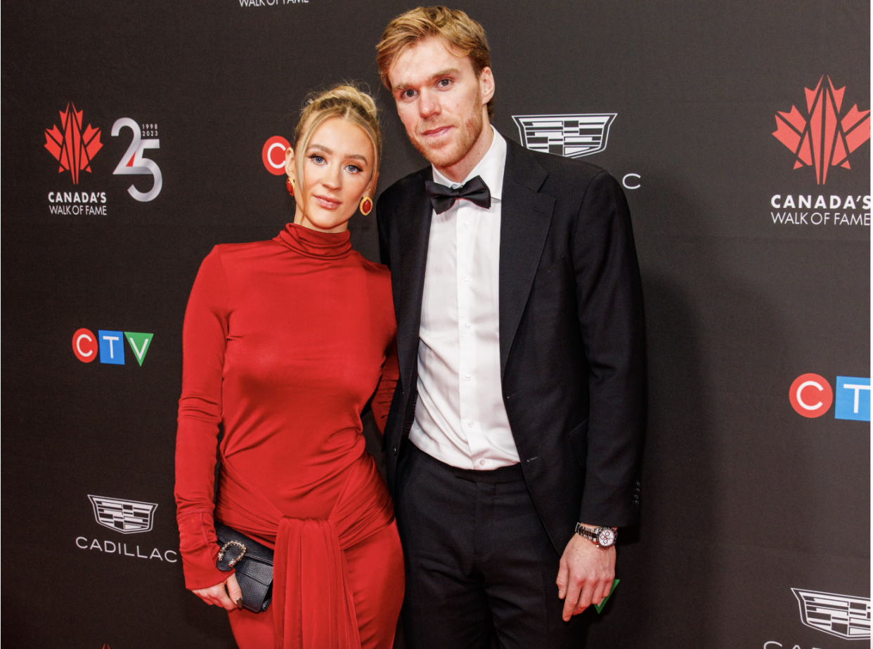 Lauren Kyle and NHL superstar Connor McDavid attend Canada's Walk of Fame's 25th Anniversary Celebration honouring Connor’s 2023 induction into the hall for Sports & Athletics at Metro Toronto Convention Centre on December 02, 2023 in Toronto, Ontario. (Photo by Mathew Tsang/WireImage)