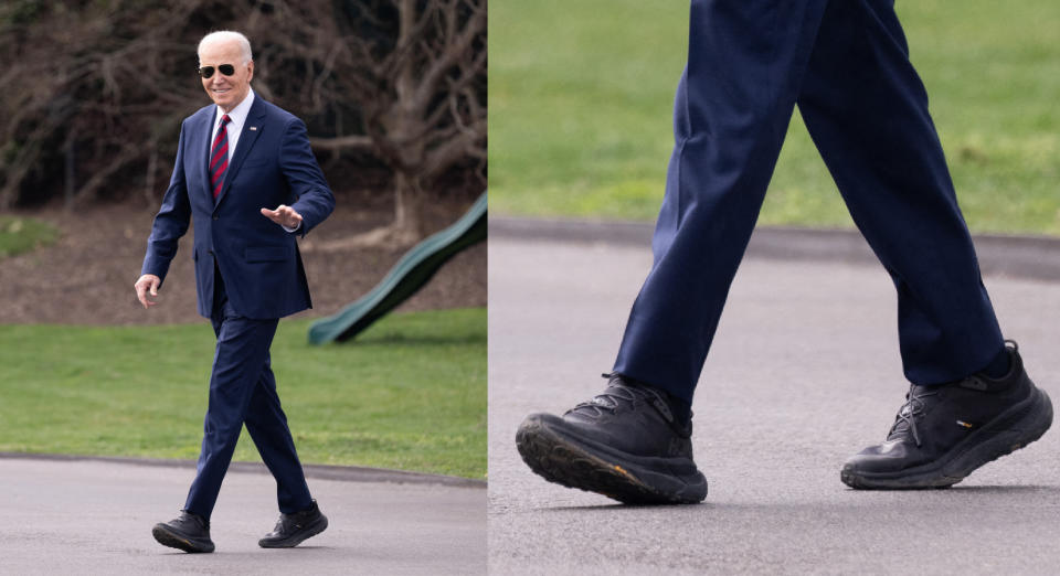 Joe Biden walks to Marine One as he departs from the South Lawn of the White House in Washington, D.C. 