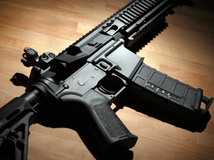 A stock photo of an AR-15 carbine rifle.