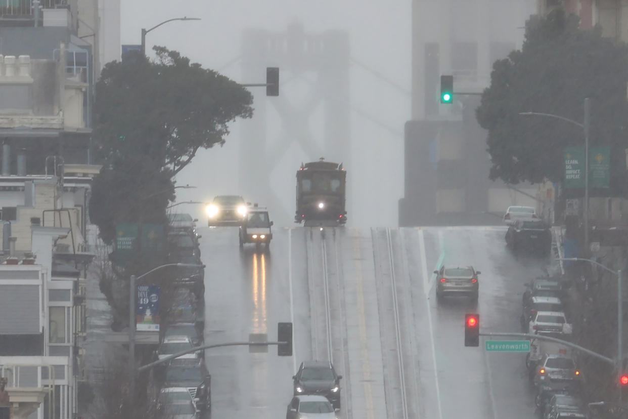California Street in San Francisco on Wednesday. (Tayfun Coskun / Anadolu Agency via Getty Images)