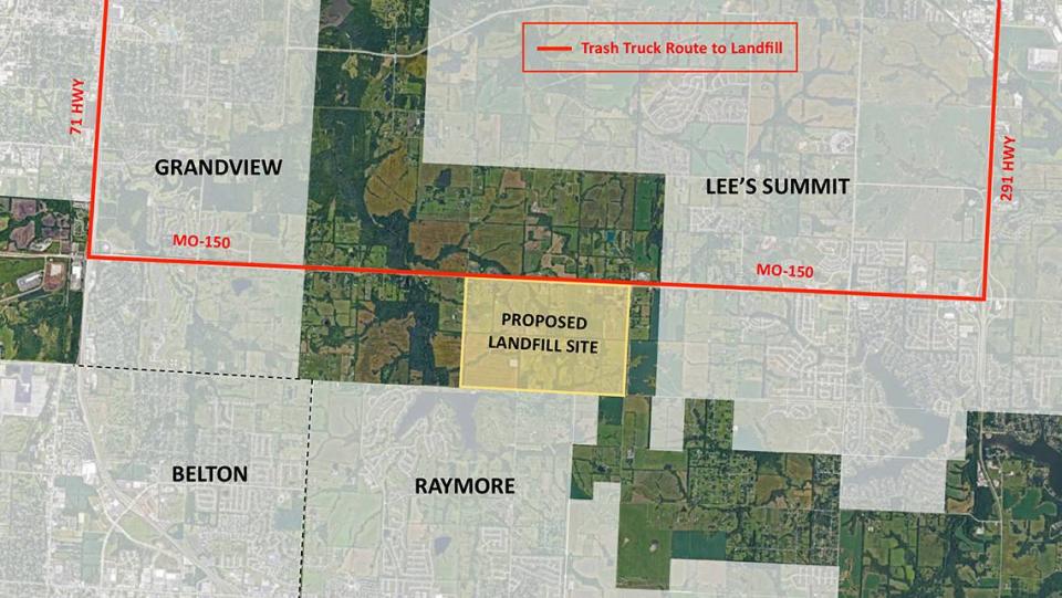 Dump trucks would carry loads of waste through Grandview and Lee’s Summit under this proposal.
