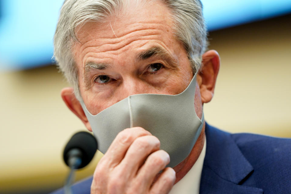 Federal Reserve Chair Jerome Powell testifies during a House Financial Services Committee hearing on oversight of the Treasury Department's and Federal Reserve's coronavirus disease (COVID-19) pandemic response on Capitol Hill in Washington, U.S., September 22, 2020. REUTERS/Joshua Roberts/Pool