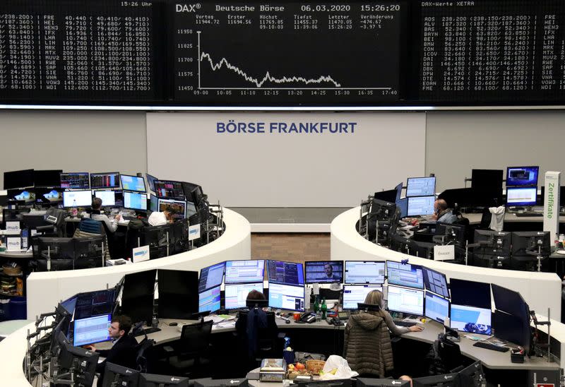 The German share price index DAX graph is pictured at the stock exchange in Frankfurt