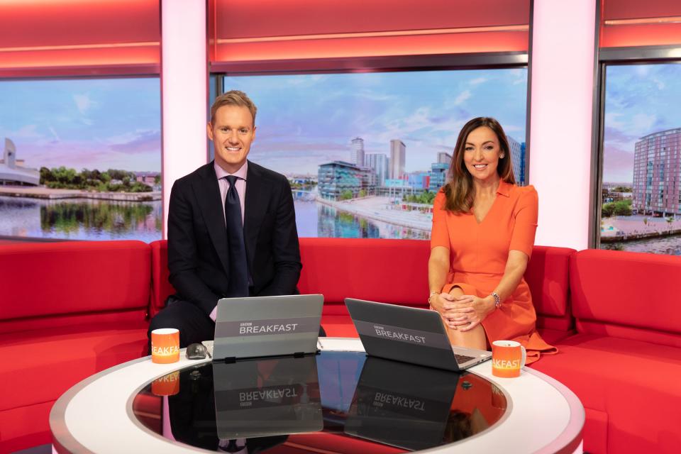 Dan Walker and Sally Nugent on the BBC Breakfast sofa.