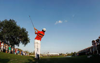 PALM BEACH GARDENS, FL - MARCH 03: Rory McIlroy of Northern Ireland hits his tee shot on the 17th hole during the third round of the Honda Classic at PGA National on March 3, 2012 in Palm Beach Gardens, Florida. (Photo by Mike Ehrmann/Getty Images)