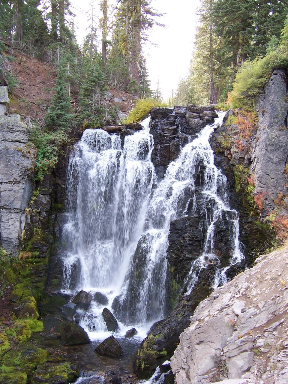 The hike to Kings Creek Falls in Lassen Volcanic National Park is a 2.3 mile loop to and from the 30-foot waterfalls.