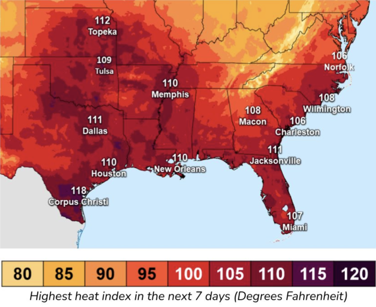 Relentless heat is continuing across large parts of the United States this summer. The climate crisis is making extremes much more likely (NOAA)