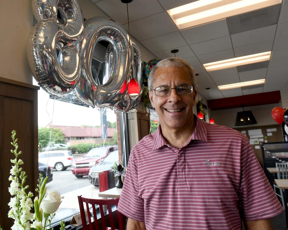 John Carucci of a Jackson Township has hit a Chick-fil-A restaurant for 800 consecutive days. The chain is closed on Sunday so his streak run Monday to Saturday.