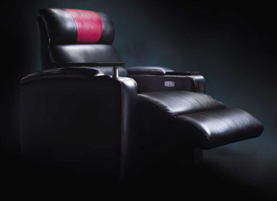 <em>The man got his head stuck under the footrest of the new Gold Class seats inside the cinema (Vue)</em>