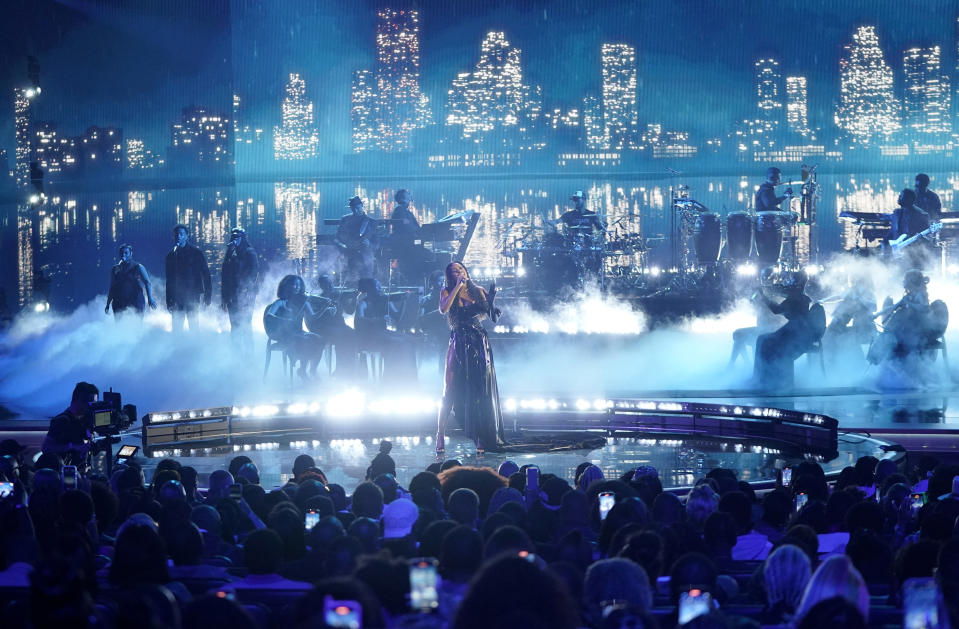 Coco Jones performs "ICU" at the BET Awards on Sunday, June 25, 2023, at the Microsoft Theater in Los Angeles. (AP Photo/Mark Terrill)