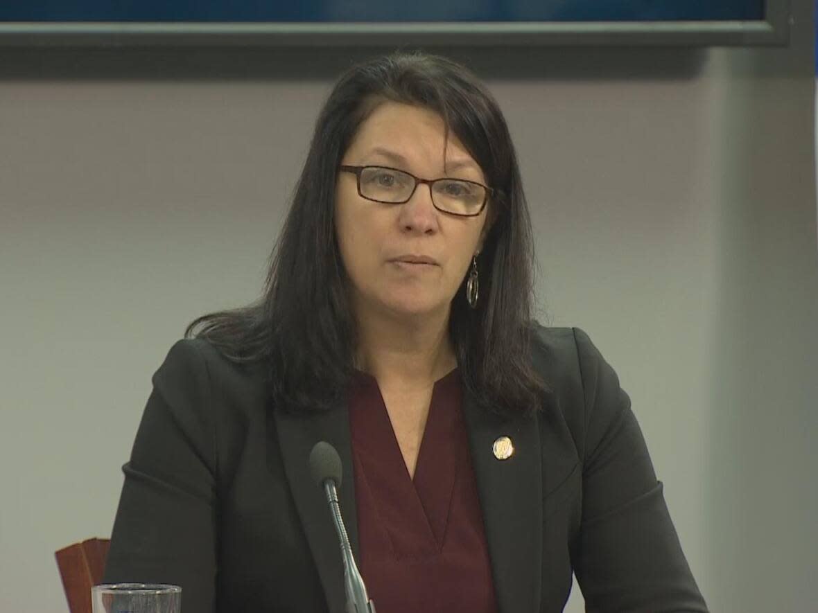 Nova Scotia Health Minister Michelle Thompson said at a news conference on Wednesday that her government is investing in health care 'to reverse the tide brought on by so many years of neglect.' (CBC - image credit)