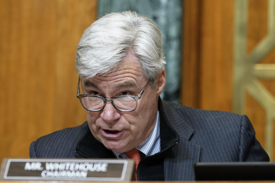 Sen. Sheldon Whitehouse, D-R.I., at a Senate hearing on March 15.