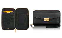 <p>This compact leather wallet was also designed with RFID-blocking technology to keep your personal data safe. And it comes with an adjustable shoulder strap that turns it into a <a rel="nofollow noopener" href="http://www.travelandleisure.com/style/travel-bags/cute-cross-body-bags" target="_blank" data-ylk="slk:cross-body bag;elm:context_link;itc:0;sec:content-canvas" class="link ">cross-body bag</a>.</p><p>To buy: <a rel="nofollow noopener" href="http://www.tumi.com/p/stockton-phone-wallet-079303D" target="_blank" data-ylk="slk:tumi.com;elm:context_link;itc:0;sec:content-canvas" class="link ">tumi.com</a>, $245.</p>