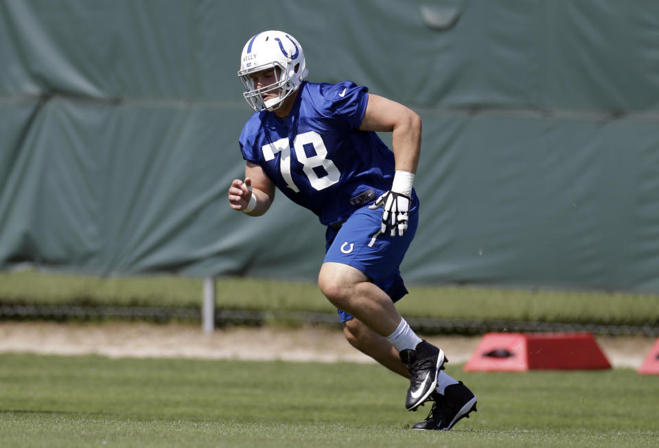 Colts center Ryan Kelly will miss time due to surgery on his foot. (AP)